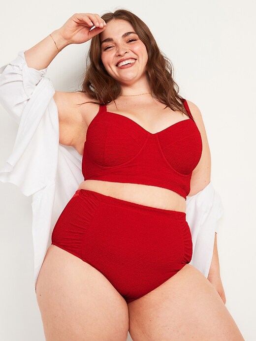 Image number 3 showing, Textured Underwire Plus-Size Bralette Swim Top