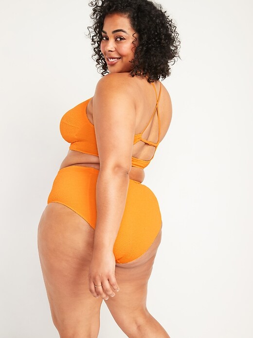 Image number 2 showing, High-Waisted Secret-Smooth Textured Plus-Size French-Cut Swim Bottoms