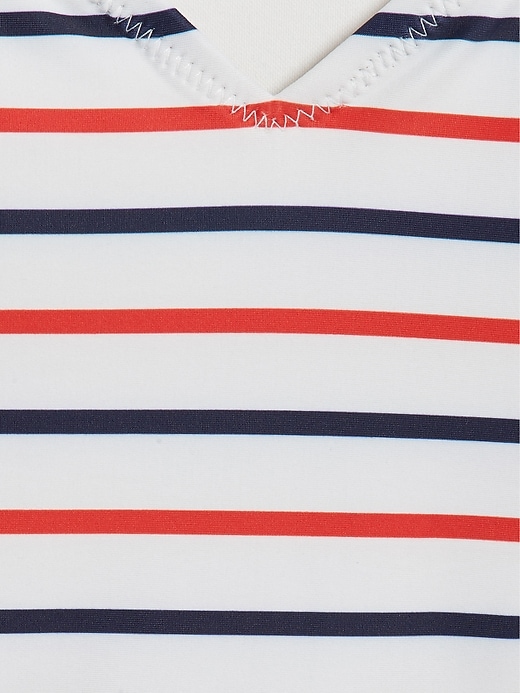 Image number 4 showing, Tie-Belt Americana Striped One-Piece Swimsuit