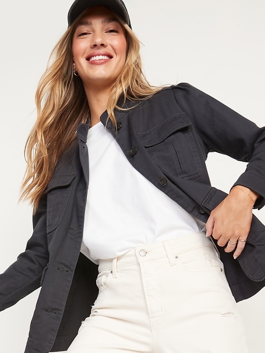 Image number 1 showing, Twill Utility Jacket for Women