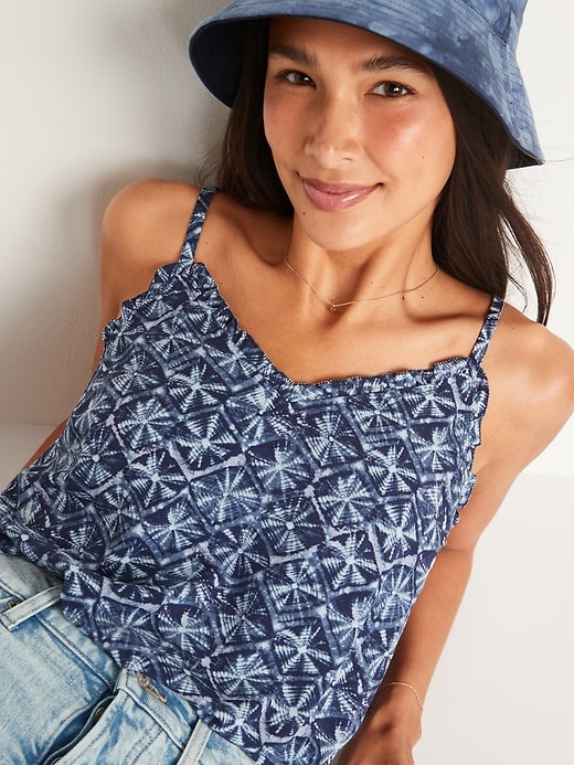 Image number 1 showing, Ruffled Tie-Dye V-Neck Cami Top