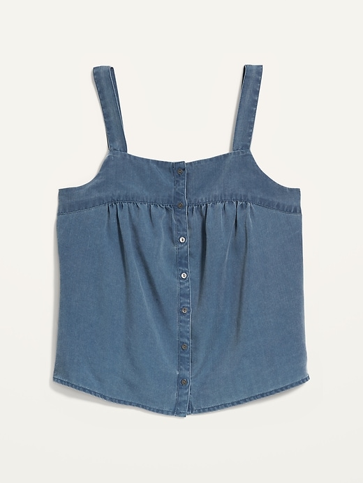 Image number 2 showing, Garment-Dyed Button-Front No-Peek Cami Top