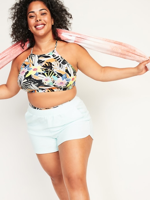 Image number 3 showing, High-Neck Cropped Plus-Size Tankini Swim Top