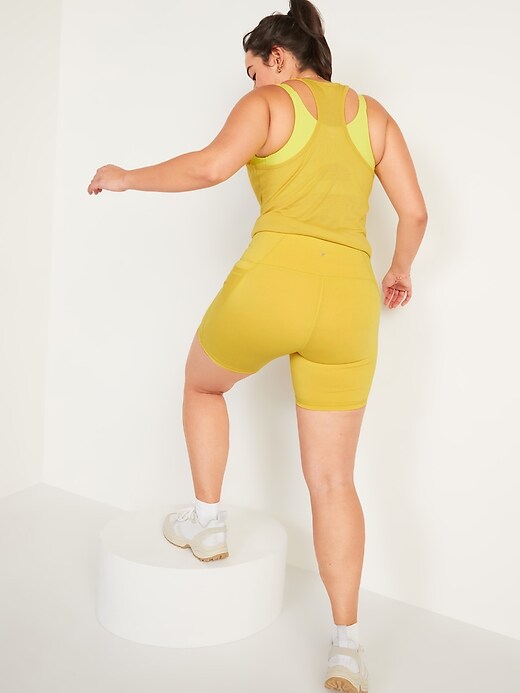 Image number 6 showing, High-Waisted PowerPress Side-Pocket Biker Shorts for Women - 5-inch inseam