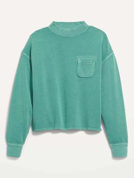 Image number 4 showing, Slouchy Mock-Neck Garment-Dyed Sweatshirt