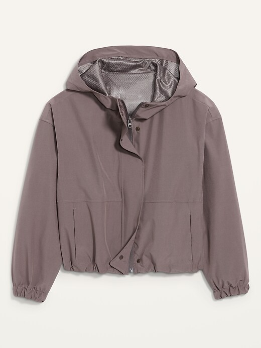Image number 4 showing, Water-Resistant Hooded Cropped Utility Jacket