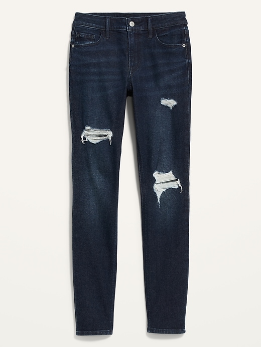Image number 4 showing, Mid-Rise Rockstar Super Skinny Ripped Jeans for Women