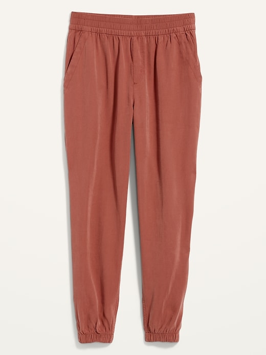 Image number 3 showing, High-Waisted Twill Jogger Pants for Women