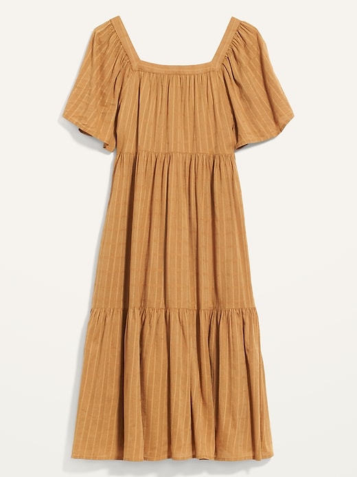 Image number 4 showing, Dobby Bell-Sleeve Midi Swing Dress