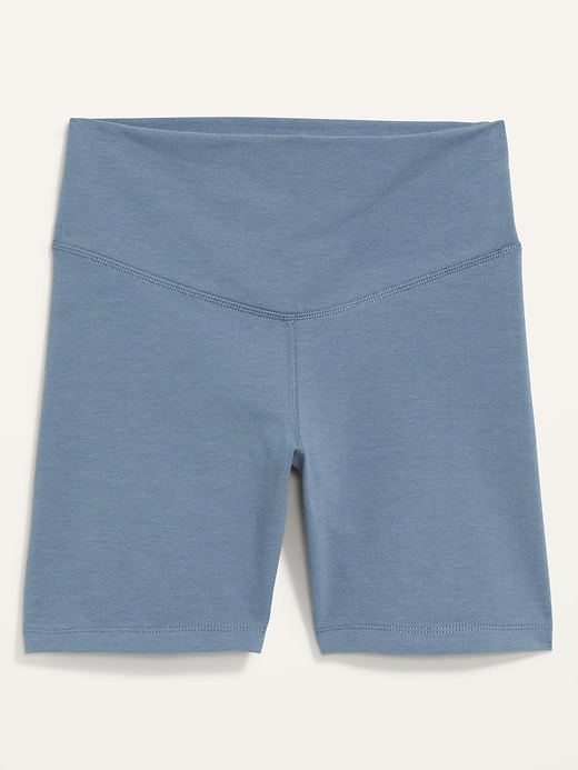 Image number 3 showing, Extra High-Waisted PowerChill Hidden-Pocket Biker Shorts -- 6-inch inseam