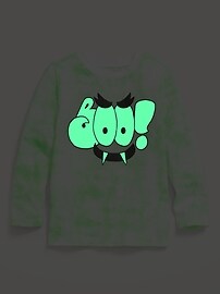 View large product image 3 of 3. Unisex Glow-in-the-Dark Graphic Long-Sleeve Tie-Dye T-Shirt for Toddler
