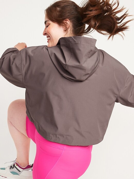 Image number 8 showing, Water-Resistant Hooded Cropped Utility Jacket