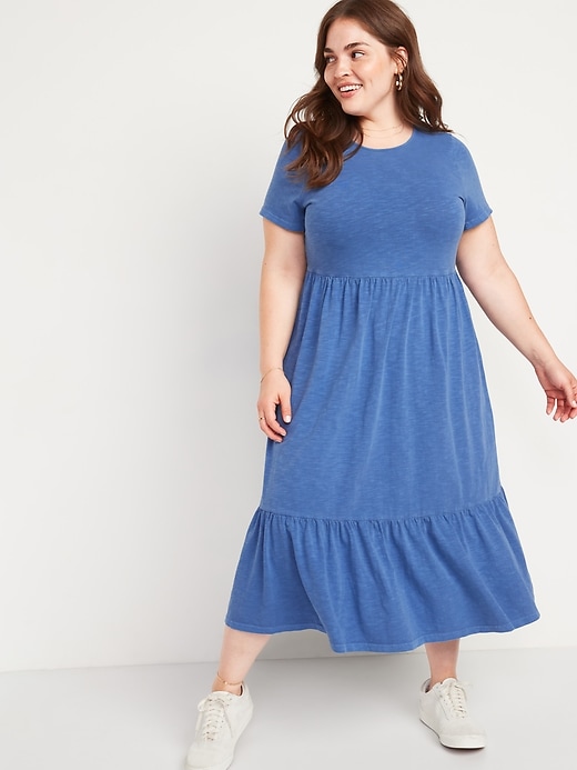 Image number 7 showing, Garment-Dyed Fit & Flare Slub-Knit Midi Dress