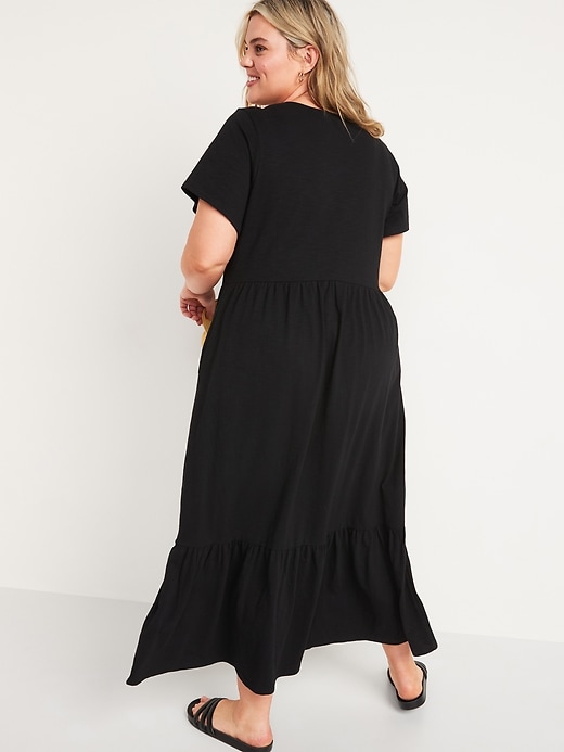 Image number 8 showing, Fit & Flare Tiered Slub-Knit Midi Dress for Women