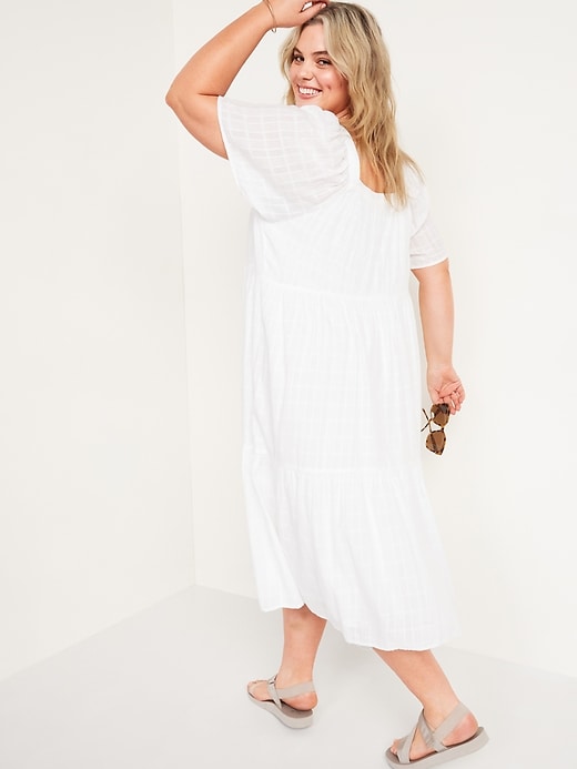 Image number 8 showing, Dobby Bell-Sleeve Midi Swing Dress for Women