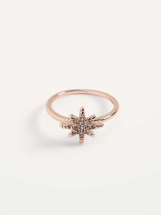 View large product image 1 of 2. Rose-Gold Toned Pav� Polar Star Ring For Women