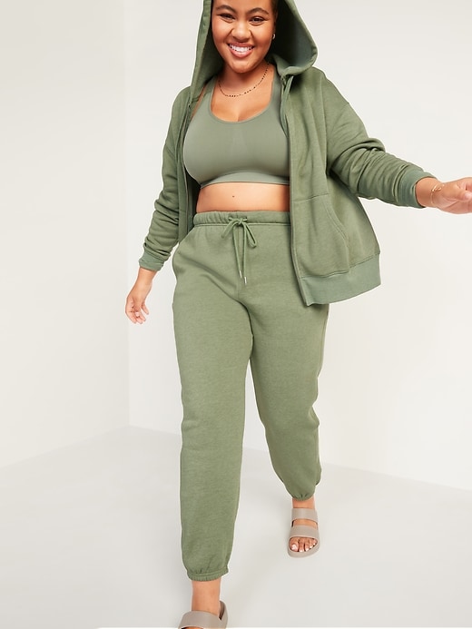 Image number 3 showing, Extra High-Waisted Cropped French-Terry Classic Jogger Sweatpants