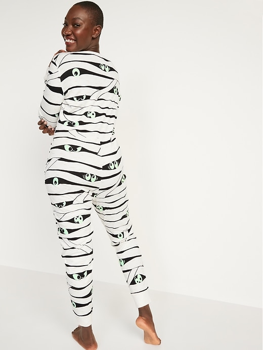 Image number 2 showing, Matching Halloween Graphic One-Piece Pajamas