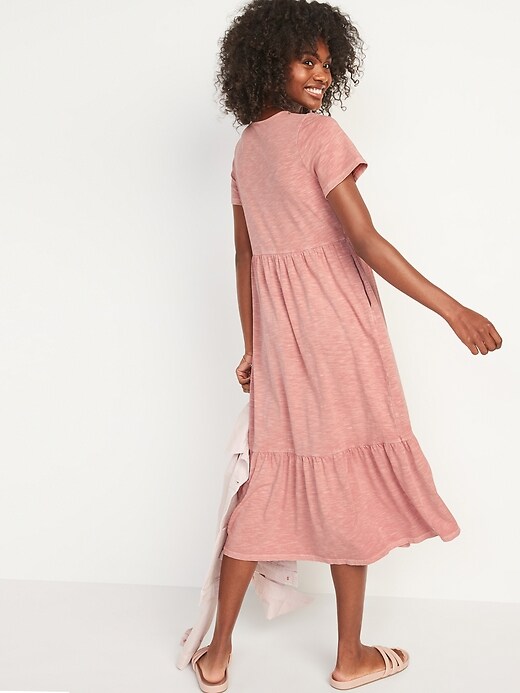 Image number 6 showing, Garment-Dyed Fit & Flare Slub-Knit Midi Dress for Women