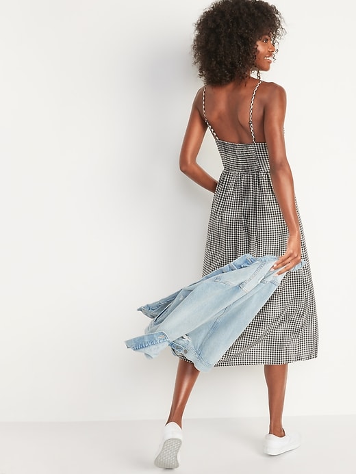 Image number 6 showing, Fit & Flare Gingham Midi Cami Dress