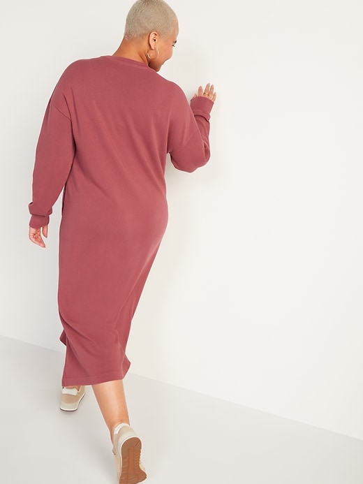 Image number 2 showing, Long-Sleeve Midi Sweatshirt Shift Dress