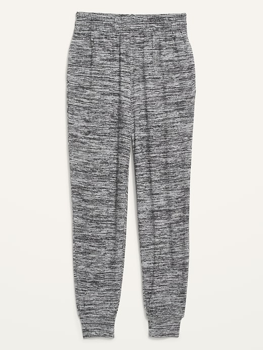 Image number 4 showing, High-Waisted Plush-Knit Jersey Jogger Pants