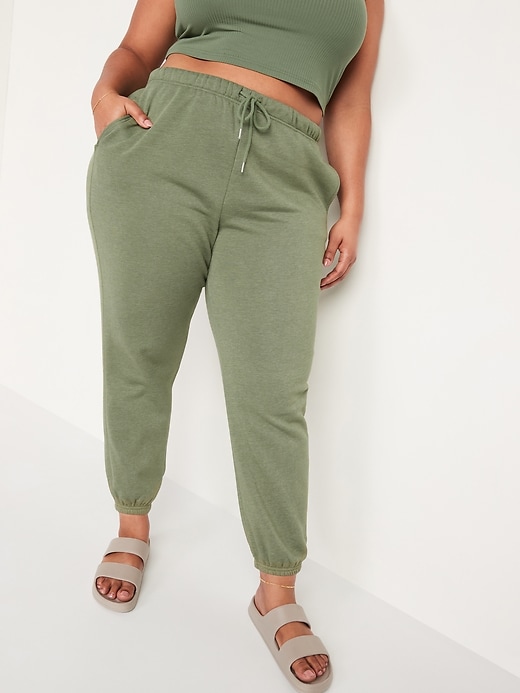 Image number 7 showing, Extra High-Waisted Cropped French-Terry Classic Jogger Sweatpants