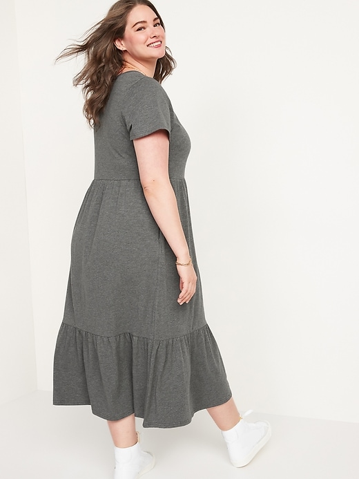 Image number 8 showing, Fit & Flare Short-Sleeve Tiered Midi Dress