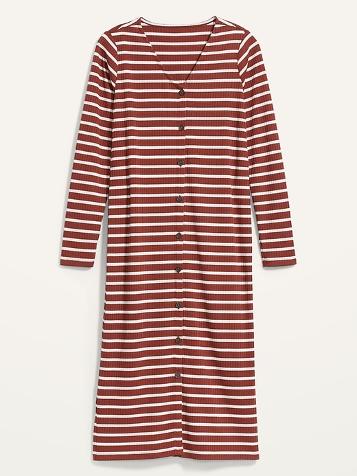 Image number 4 showing, Striped Rib-Knit Cardigan Sweater Midi Dress