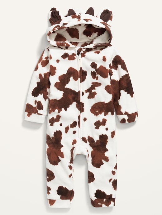 View large product image 1 of 2. Unisex Micro Fleece Cow-Critter One-Piece for Baby