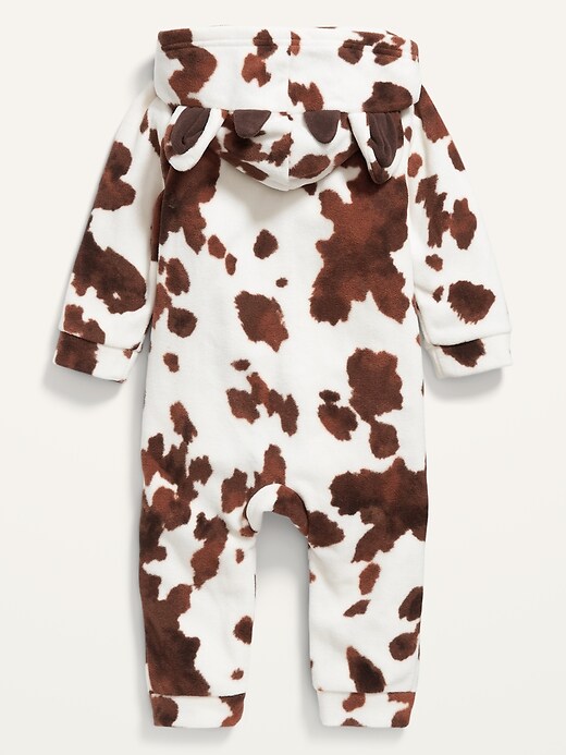 View large product image 2 of 2. Unisex Micro Fleece Cow-Critter One-Piece for Baby