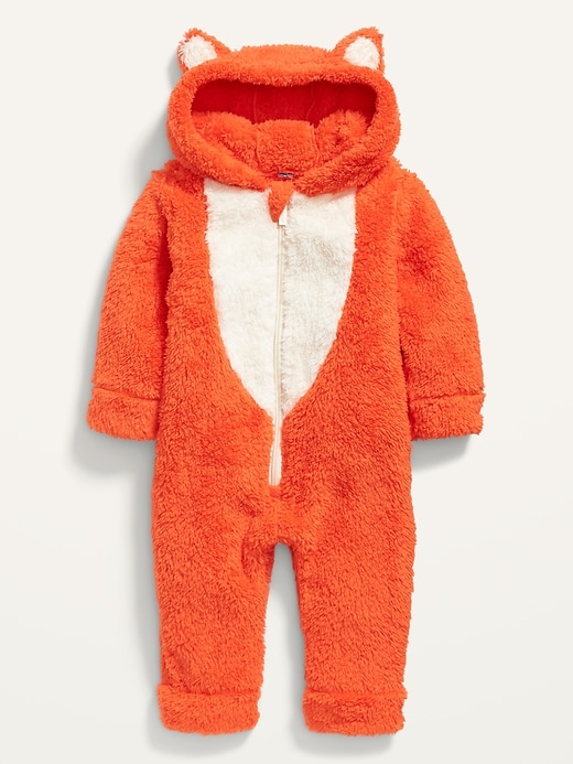 View large product image 1 of 2. Unisex Fox-Critter Sherpa One-Piece for Baby