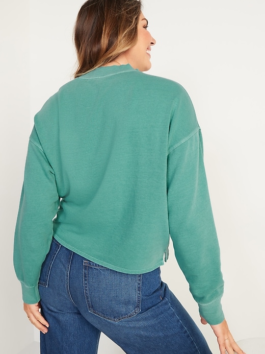 Image number 2 showing, Slouchy Mock-Neck Garment-Dyed Sweatshirt
