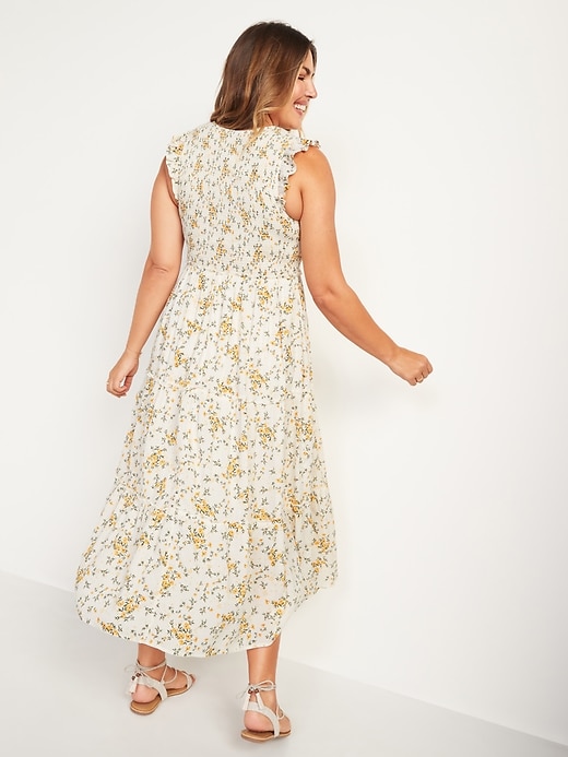Image number 2 showing, Fit & Flare Smocked Floral Maxi Dress