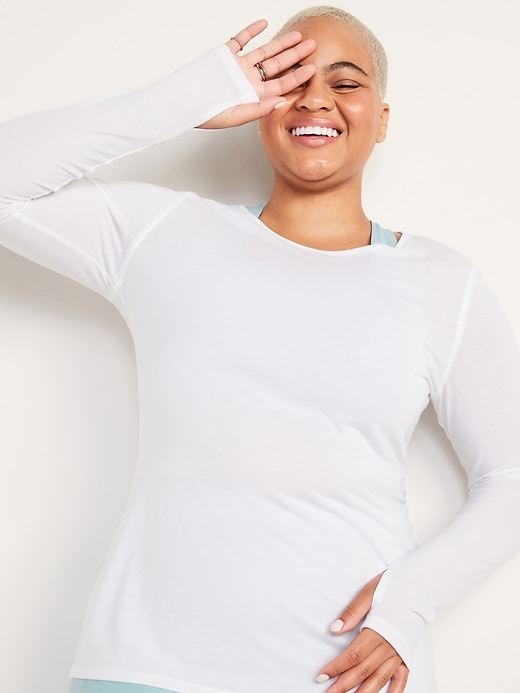Image number 1 showing, UltraLite Boat-Neck Long-Sleeve Performance Top