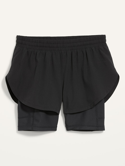 Image number 4 showing, High-Waisted 2-in-1 StretchTech Run Shorts + Biker Shorts -- 3-inch inseam