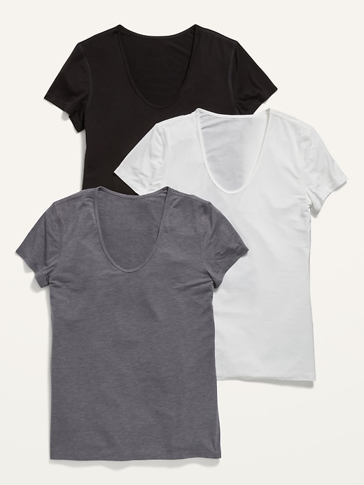 View large product image 2 of 3. UltraLite All-Day Scoop-Neck Performance T-Shirt 3-Pack