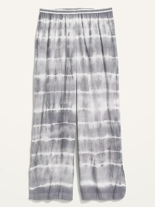 Image number 1 showing, Elastic-Waist Soft-Woven Wide-Leg Pajama Pants