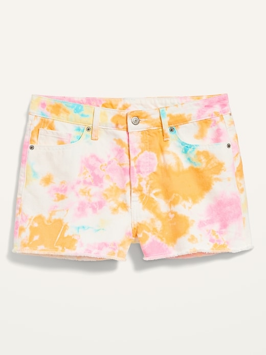Image number 4 showing, High-Waisted O.G. Tie-Dye Button-Fly Jean Shorts for Women -- 1.5-inch inseam