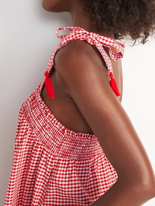 Image number 2 showing, Sleeveless Tiered Gingham Swing Mini Dress