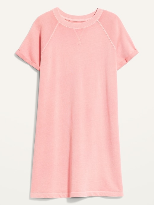 Image number 3 showing, Short-Sleeve Specially Dyed French-Terry Mini Sweatshirt Shift Dress