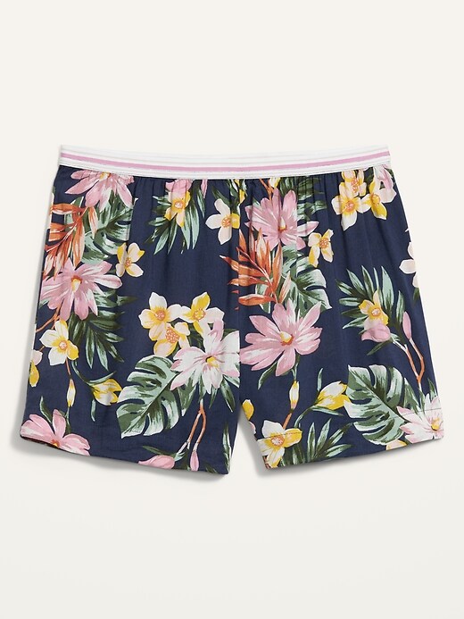 Image number 3 showing, High-Waisted Soft-Woven Pajama Shorts -- 4-inch inseam