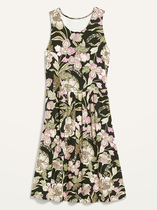 View large product image 2 of 3. Fit & Flare Printed Sleeveless Dress