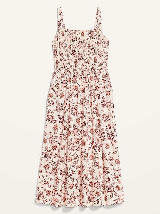 Image number 1 showing, Fit & Flare Sleeveless Smocked Cami Midi Dress