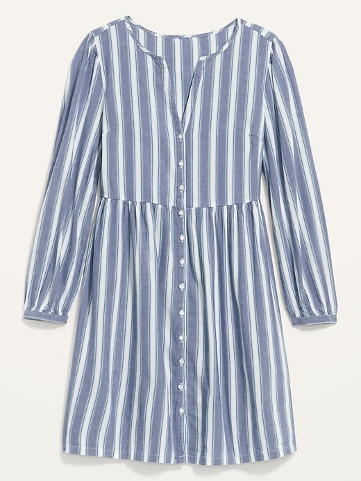 Image number 3 showing, Long-Sleeve Button-Down Mini Swing Dress