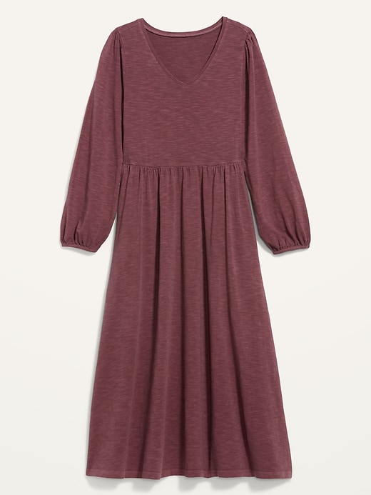 Image number 4 showing, Long-Sleeve Fit & Flare Slub-Knit Midi Dress