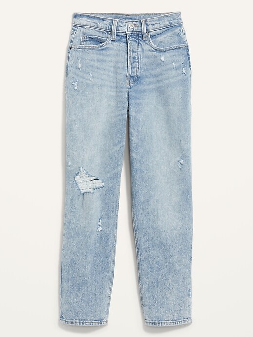 Image number 4 showing, Curvy Extra High-Waisted Button-Fly Sky-Hi Straight Jeans for Women