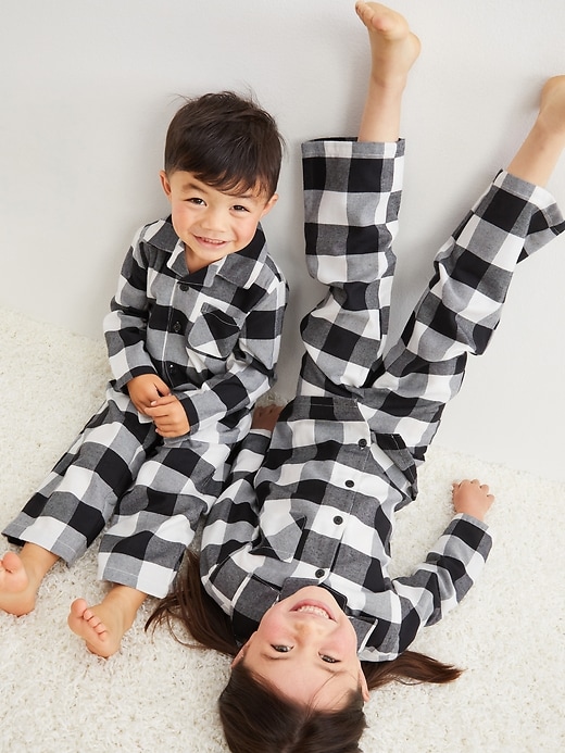 View large product image 1 of 2. Unisex Matching Flannel Pajama Set for Toddler & Baby