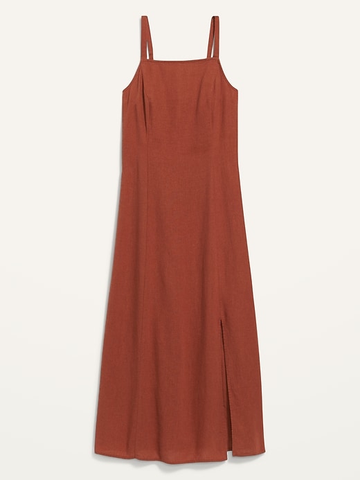View large product image 2 of 3. Sleeveless Linen-Blend Maxi Dress