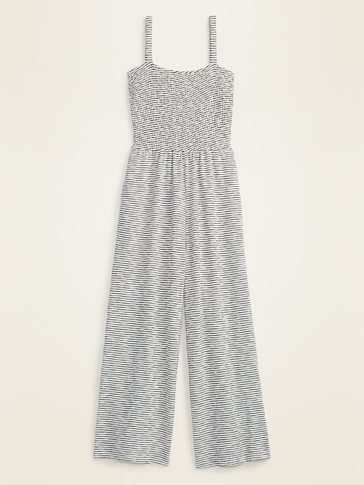 View large product image 1 of 3. Smocked-Top Textured-Stripe Cami Jumpsuit